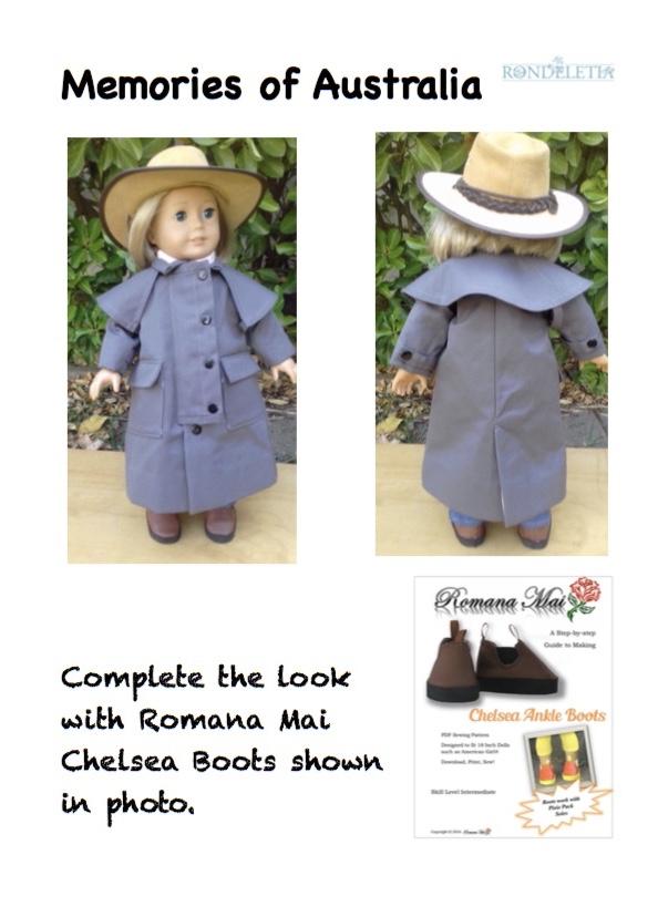 Rondeletia 18 Inch Modern Memories Of Australia 18" Doll Clothes Pattern Pixie Faire