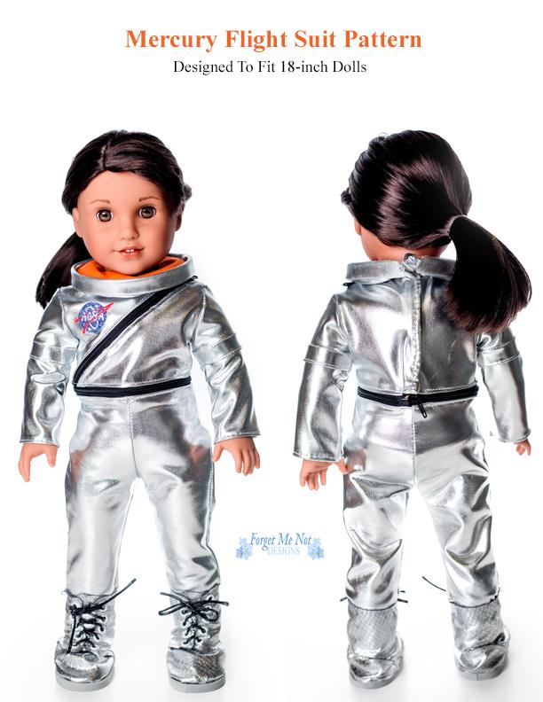 Forget Me Not Designs 18 Inch Modern Mercury Flightsuit 18" Doll Clothes Pattern Pixie Faire