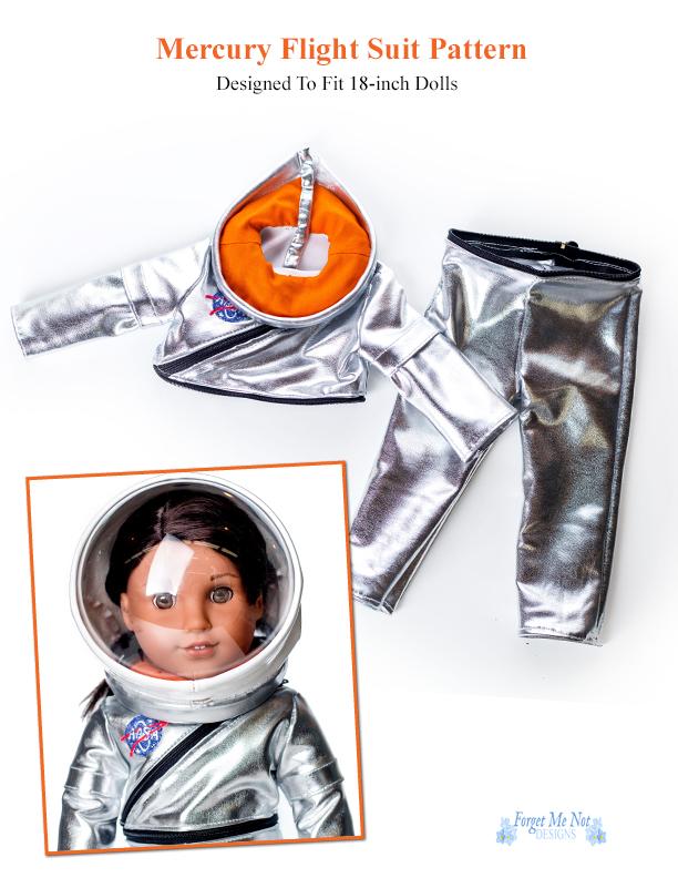 Forget Me Not Designs 18 Inch Modern Mercury Flightsuit 18" Doll Clothes Pattern Pixie Faire