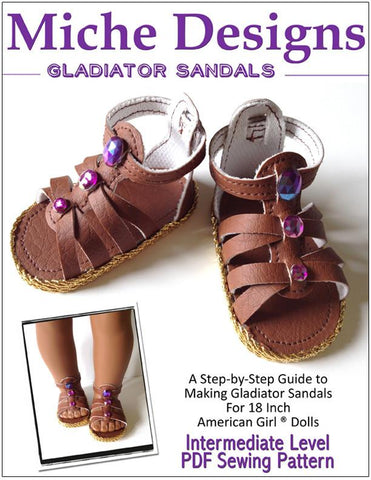Miche Designs Shoes Gladiator Sandals 18" Doll Shoes Pixie Faire
