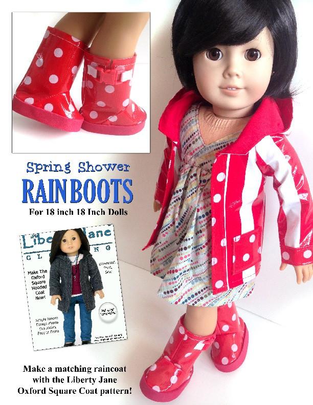 Liberty Jane 18 Inch Modern Oxford Square Coat 18" Doll Clothes Pattern Pixie Faire