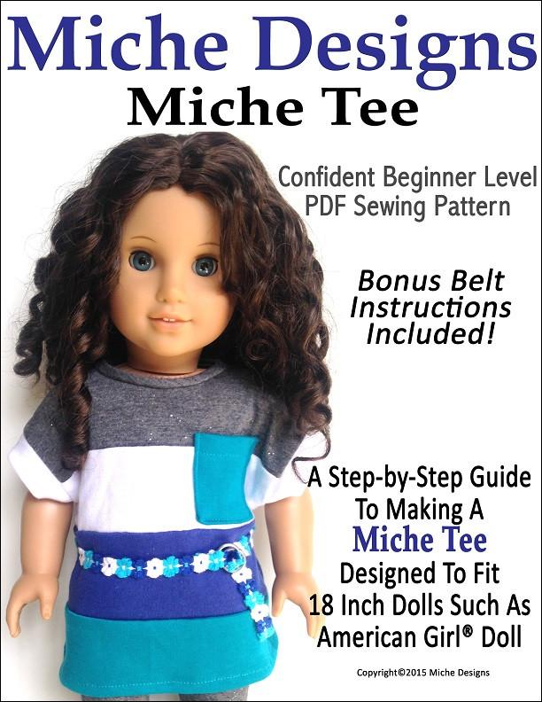 Miche Designs 18 Inch Modern Miche Tee 18" Doll Clothes Pattern Pixie Faire