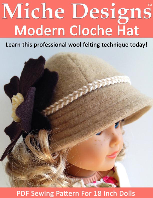 Modern Cloche Hat 18 inch Doll Accessories PDF Pattern Download