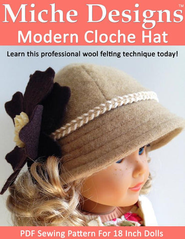 Miche Designs 18 Inch Modern Modern Cloche Hat 18" Doll Accessories Pixie Faire