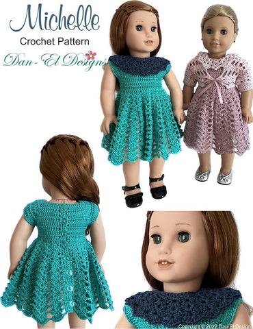 Dan-El Designs Crochet Michelle 18 inch Doll Clothes Crochet Pattern Pixie Faire