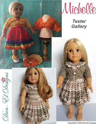 Dan-El Designs Crochet Michelle 18 inch Doll Clothes Crochet Pattern Pixie Faire