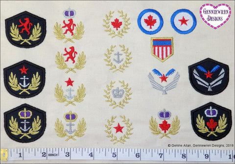 Genniewren Machine Embroidery Design Military Cap Badges Machine Embroidery Design Set Pixie Faire