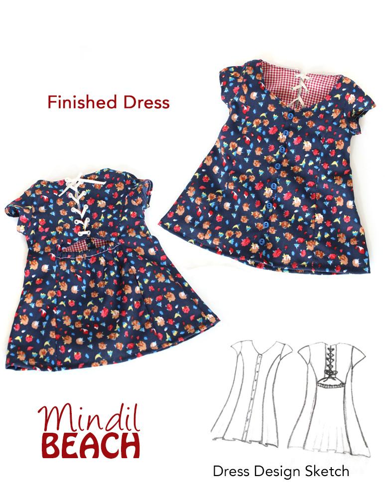 Liberty Jane 18 Inch Modern Mindil Beach Dress 18" Doll Clothes Pattern Pixie Faire