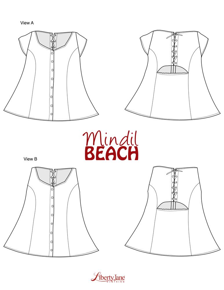 Liberty Jane 18 Inch Modern Mindil Beach Dress 18" Doll Clothes Pattern Pixie Faire