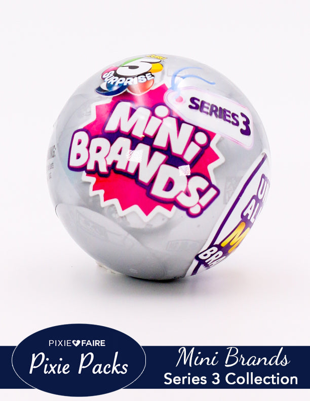 Pixie Faire Pixie Packs 5 Surprise Mini Brands Series 3 Mystery Capsule Real Miniature Brands Collectible Toy Pixie Faire