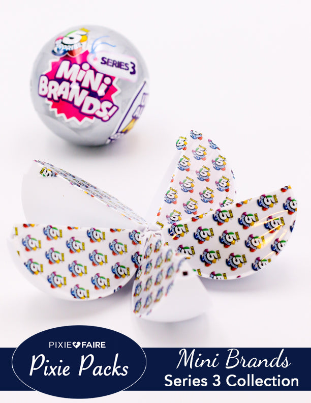 Pixie Faire Pixie Packs 5 Surprise Mini Brands Series 3 Mystery Capsule Real Miniature Brands Collectible Toy Pixie Faire