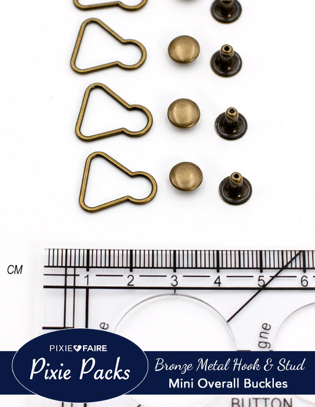 10 PCS 8mm inner Diameter Tiny Overall Buckles and Studs, in 4