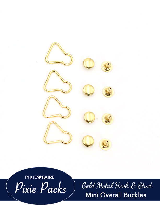 Pixie Faire Pixie Packs Pixie Packs Mini Overall Buckles 1/2" or 13mm Gold Pixie Faire