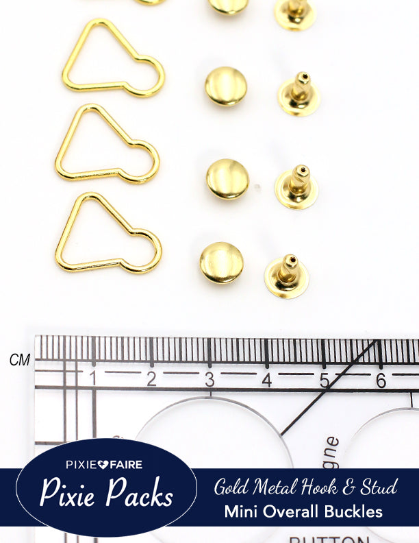 Pixie Faire Pixie Packs Pixie Packs Mini Overall Buckles 1/2" or 13mm Gold Pixie Faire
