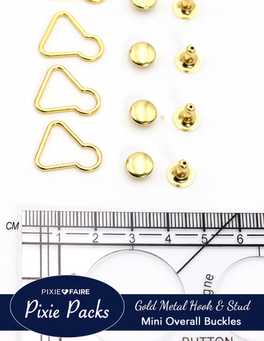 Pixie Faire Pixie Packs Pixie Packs Mini Overall Buckles 1/2" or 13mm Gold Pixie Faire