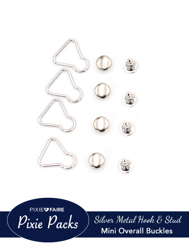 Pixie Packs Mini Overall Buckles 1/2 or 13mm Silver