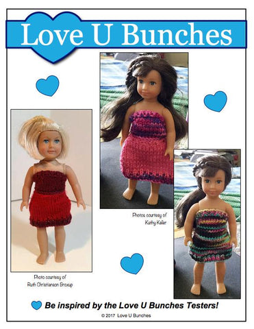 Love U Bunches Mini Fall Ensemble Knitting Pattern for Mini Dolls Pixie Faire