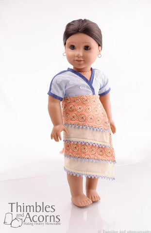Thimbles and Acorns 18 Inch Historical Minoan Wrap Skirt and Blouse 16" and 18" Doll Clothes Pixie Faire