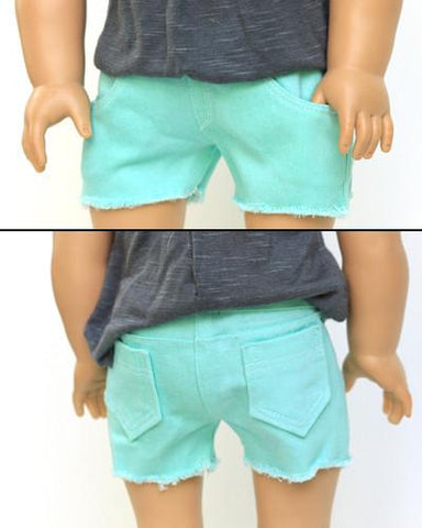 Liberty Jane 18 Inch Modern Cut Off Shorts 18" Doll Clothes Pattern Pixie Faire