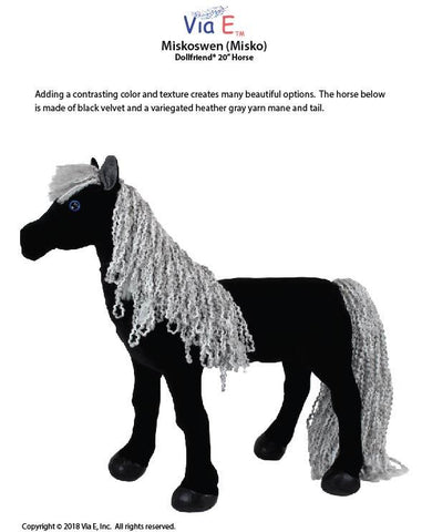 Via E Dollfriends Miskoswen 20" Horse Pattern For Dollfriends Pixie Faire