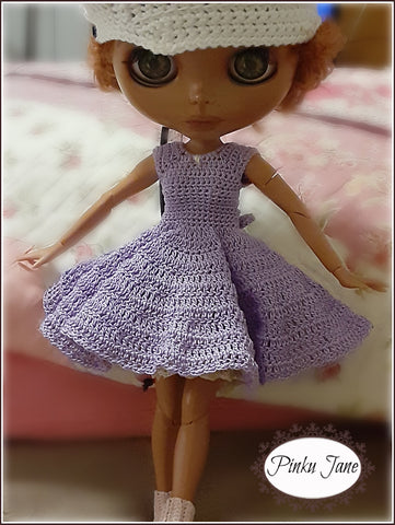 Pinku Jane Blythe/Pullip Miss Audrey Dress and Petticoat Crochet Pattern For 12" Blythe Dolls Pixie Faire