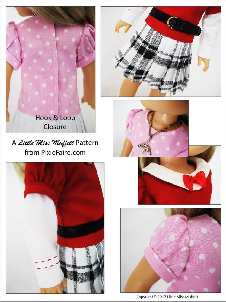 Little Miss Muffett WellieWishers Miss Junior High 14.5" Doll Clothes Pattern Pixie Faire