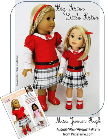 Little Miss Muffett WellieWishers Miss Junior High 14.5" Doll Clothes Pattern Pixie Faire