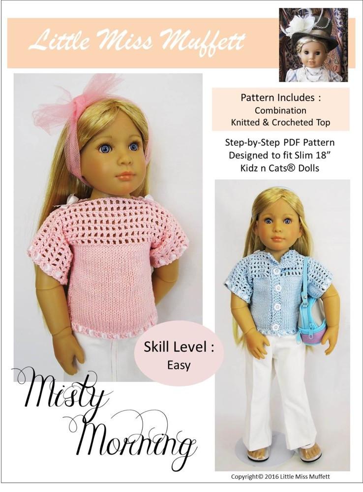 Little Miss Muffett Kidz n Cats Misty Morning Knitting and Crochet Pattern for Kidz N Cats Dolls Pixie Faire