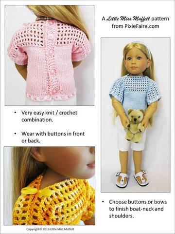 Little Miss Muffett Kidz n Cats Misty Morning Knitting and Crochet Pattern for Kidz N Cats Dolls Pixie Faire