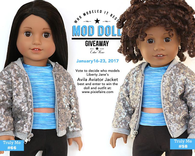 Liberty Jane 18 Inch Modern Avila Aviator Jacket 18" Doll Clothes Pattern Pixie Faire