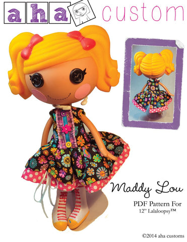 Aha Customs Lalaloopsy Maddy Lou Dress Pattern for Lalaloopsy Dolls Pixie Faire