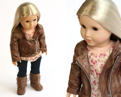 Liberty Jane 18 Inch Modern Motorcycle Jacket 18" Doll Clothes Pattern Pixie Faire