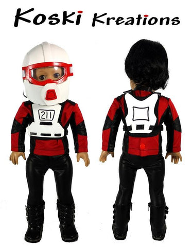 Koski Kreations 18 Inch Modern Motocross / ATV Gear 18" Doll Clothes Pattern Pixie Faire