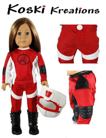 Koski Kreations 18 Inch Modern Motocross / ATV Gear Bundle 18" Doll Clothes Pattern Pixie Faire