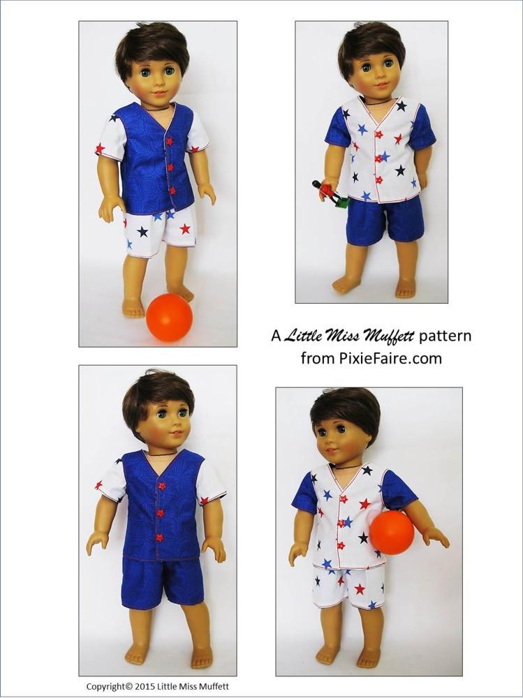 Little Miss Muffett 18 Inch Boy Doll Mr. Sandman 18" Doll Clothes Pattern Pixie Faire