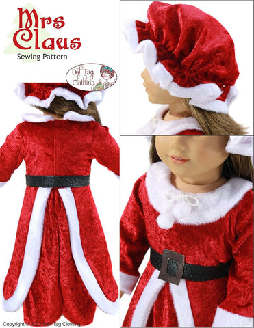 Doll Tag Clothing 18 Inch Modern Mrs Claus 18" Doll Clothes Pattern Pixie Faire
