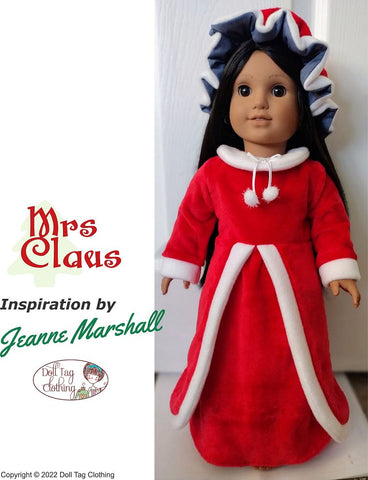 Doll Tag Clothing 18 Inch Modern Mrs Claus 18" Doll Clothes Pattern Pixie Faire