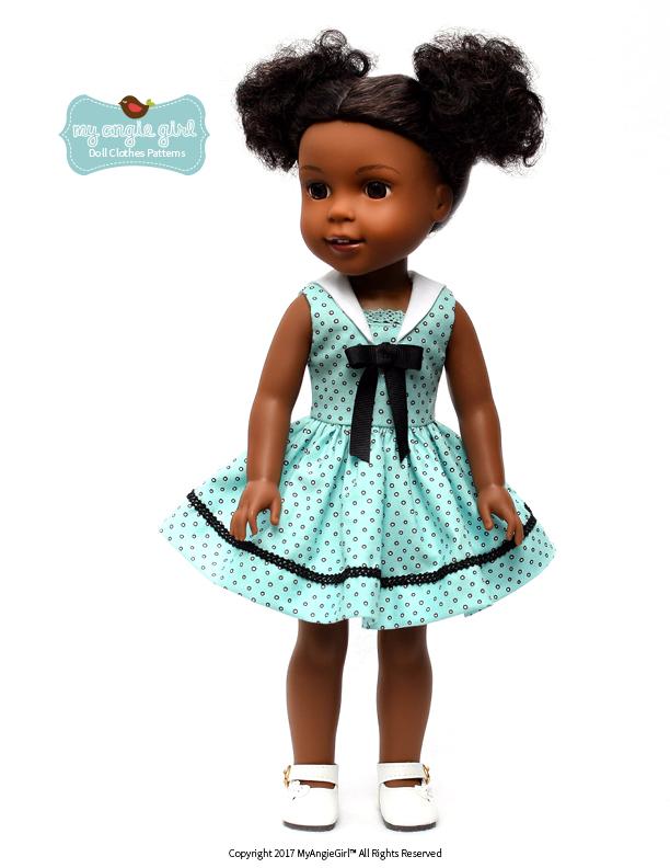 My Angie Girl WellieWishers Sailorette 14.5" Doll Clothes Pattern Pixie Faire