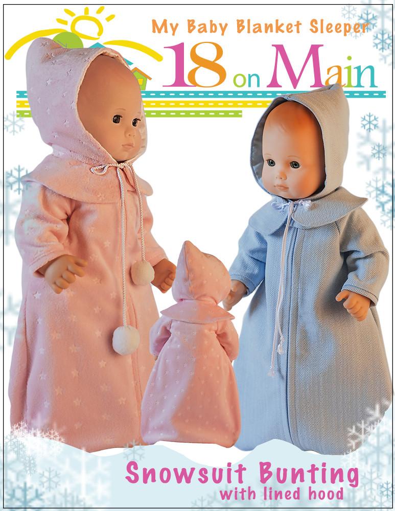 18 On Main Bitty Baby/Twin My Baby Blanket Sleeper 15" Baby Doll Clothes Pattern Pixie Faire