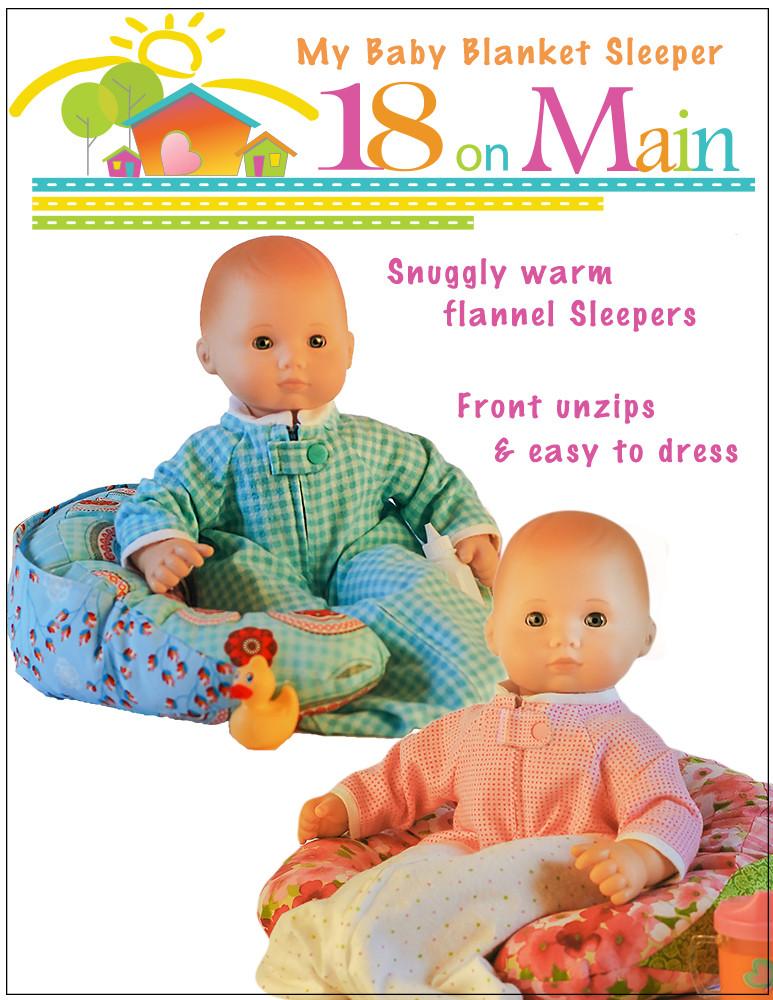 18 On Main Bitty Baby/Twin My Baby Blanket Sleeper 15" Baby Doll Clothes Pattern Pixie Faire