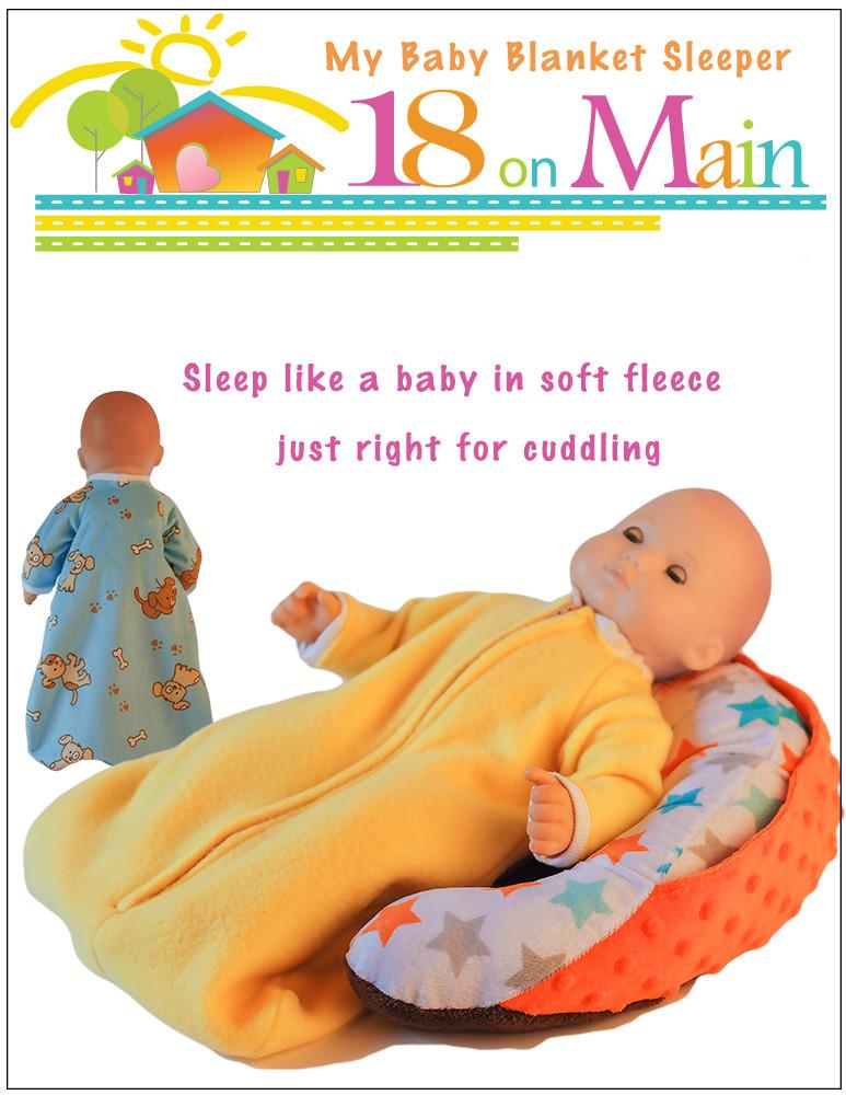 18 On Main Bitty Baby/Twin My Baby Blanket Sleeper 15" Baby Doll Clothes Pattern Pixie Faire