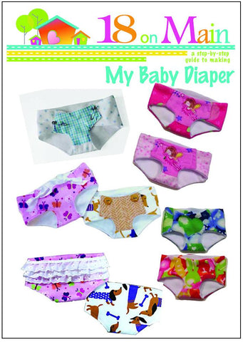 18 On Main Bitty Baby/Twin My Baby Diaper 15" Baby Doll Accessory Pattern Pixie Faire