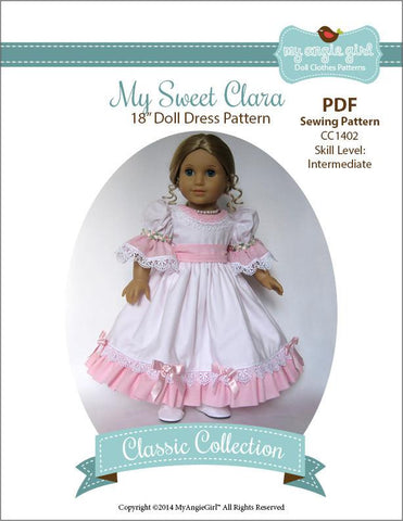 My Angie Girl 18 Inch Historical My Sweet Clara 18" Doll Clothes Pixie Faire