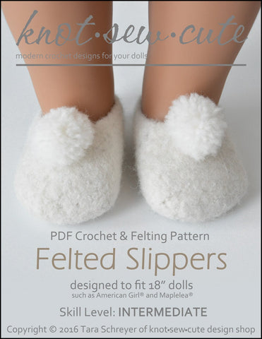 Knot-Sew-Cute Crochet Felted Slippers Crochet and Felting Pattern Pixie Faire