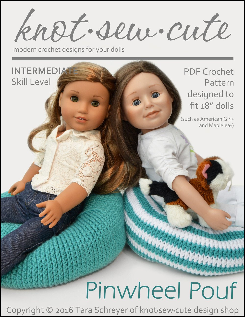 Knot-Sew-Cute Crochet Pinwheel Pouf Crochet Pattern Pixie Faire