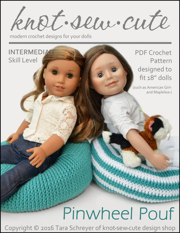 Knot-Sew-Cute Crochet Pinwheel Pouf Crochet Pattern Pixie Faire