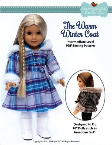 My Angie Girl 18 Inch Modern The Warm Winter Coat  18" Doll Clothes Pixie Faire