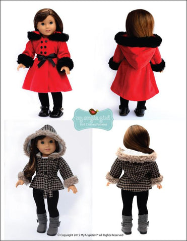 My Angie Girl 18 Inch Modern The Warm Winter Coat  18" Doll Clothes Pixie Faire