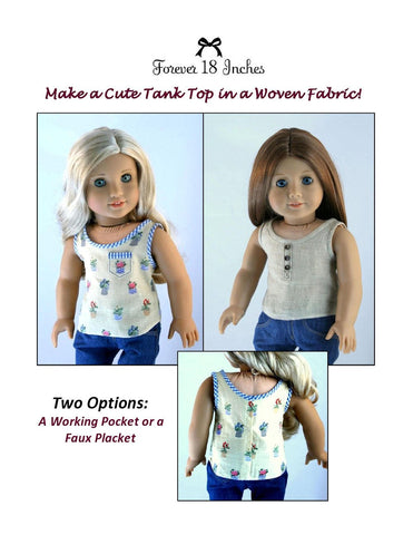 Forever 18 Inches 18 Inch Modern NOT!  For Knits Tank Top 18" Doll Clothes Pixie Faire