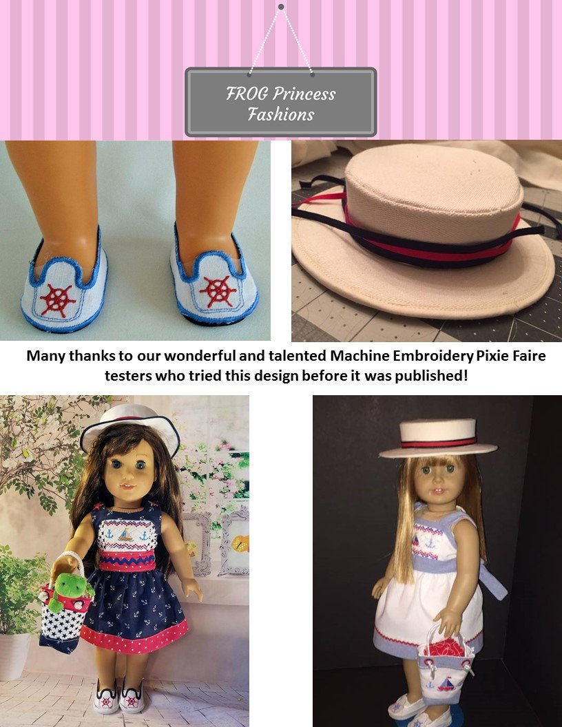 Frog Princess Fashions Machine Embroidery Design Nantucket Nauticals Machine Embroidery Designs Pixie Faire